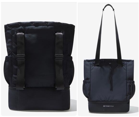 BEYOND YOGA Convertible Backpack Drawstring Tote Lightweight Black Gym Bag main image 6
